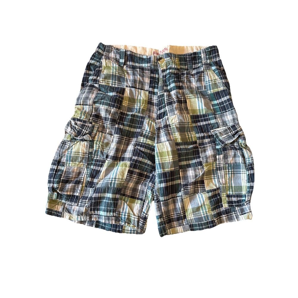 Plugg Plaid Patchwork Men’s Shorts Y2K Size 32 90’s Vintage Cargo Cotton